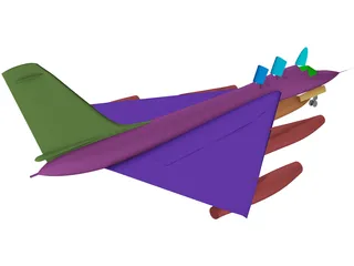 Convair B-58 Hustler Bomber 3D Model preview