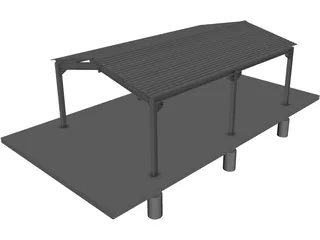 Carport Steeldeck 3D Model preview