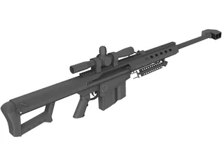 Barrett M107 Sniper Rifle 3D Model preview