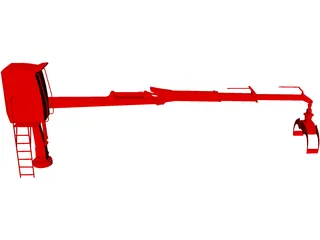 Hydraulic Hand Crane 3D Model preview