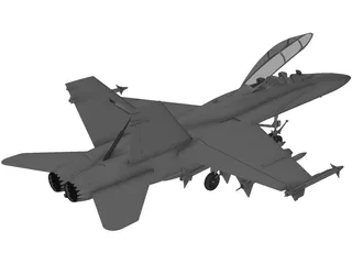 F-18D with Landing Gear 3D Model preview