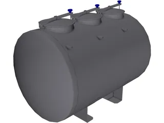 Horizontal Tank 1500L 3D Model preview