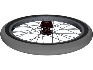 Trike Front Wheel 18 inch 3D Model preview
