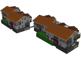 Houses Buildings 3D Model preview