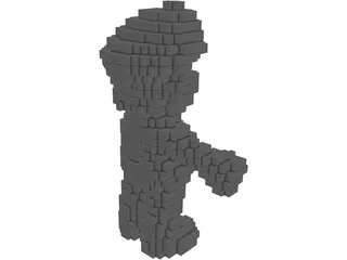 Pixel Mario Color 3D Model preview