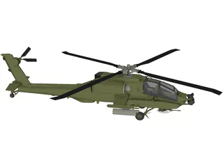 Boeing AH-64A Apache 3D Model preview