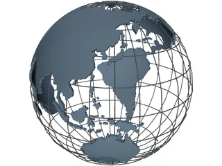 Globe Map 3D Model preview