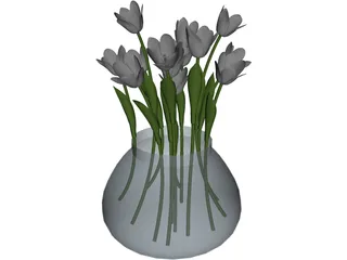 Flower White 3D Model preview