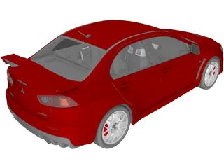 Mitsubishi Lancer Evo X 3D Model preview