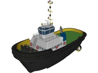 Tug Boat 3D Model preview