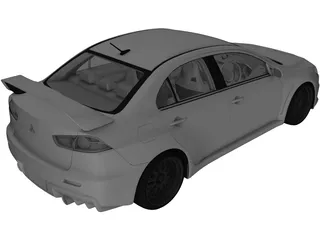 Mitsubishi Lancer Evolution X 3D Model preview