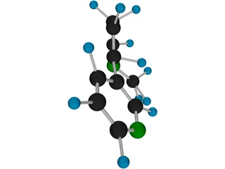 Nicotine Molecule 3D Model preview