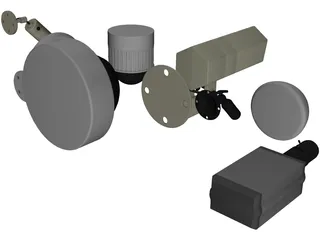 Security Cameras Set 3D Model preview