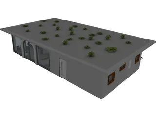 Modern Cafe Building 3D Model preview