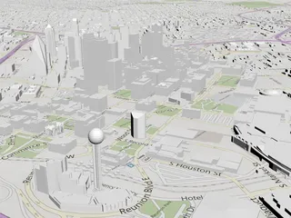 Dallas City Map 3D Model preview