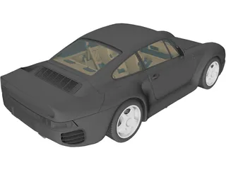 Porsche 959 (1987) 3D Model preview
