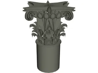 Acanthus and Volute Column 3D Model preview