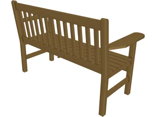 Bench Wooden 3D Model preview
