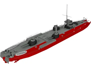 River Monitor Russian 3D Model preview