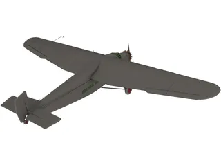 Ford A5 Trimotor 3D Model preview