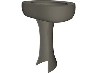 Pedestal Sink 3D Model preview