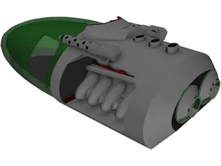 Futuristic Air Car 3D Model preview