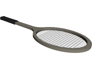 Tennis Racket Vintage 3D Model preview