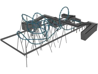 Roller Coaster 3D Model preview