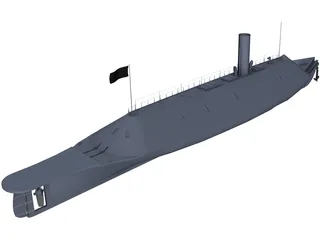 Confederate Ram Virginia 3D Model preview