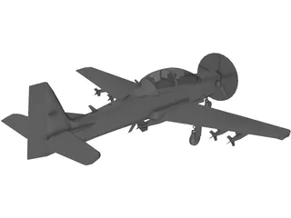 Embraer EMB 314 Super Tucano 3D Model preview