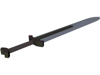 Sword Short Broad 3D Model preview