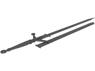 Scottish Claymore 3D Model preview