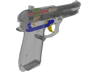 Beretta 92D 3D Model preview