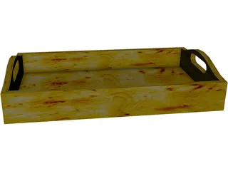 Wooden Tray 3D Model preview
