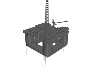 Oil Platform Troll C 3D Model preview