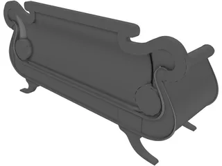 Regency Sofa 3D Model preview