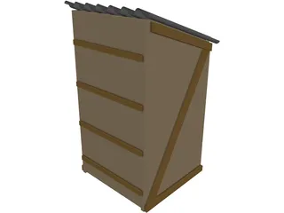 Wild West Outhouse 3D Model preview