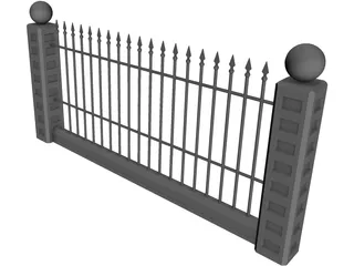 Spiked Wall 3D Model preview