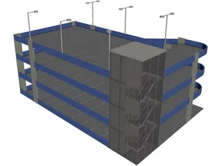 Garage Parking Four Level 3D Model preview
