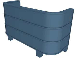 Couch Art Deco Styled 3D Model preview