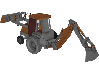 Loader Backhoe 3D Model preview