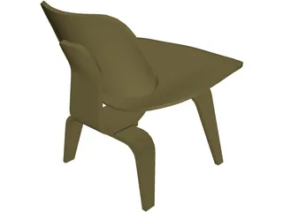 Plywood Chair 3D Model preview
