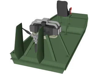 Swamp Boat 3D Model preview