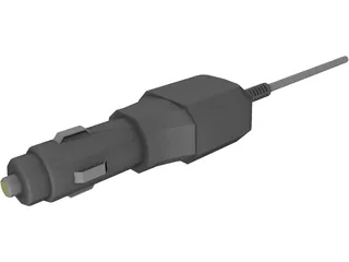 Cigarette Lighter Car Adapter 3D Model preview