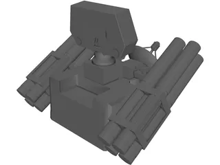 French Crotale Surface to Air Missile Launcher 3D Model preview