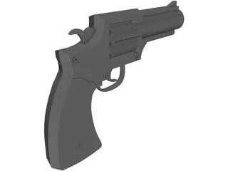 Police Model .38 Special Revolver Pistol 3D Model preview