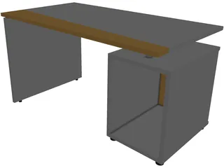 Black Desk 3D Model preview