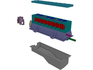 Flathead Straight 8 Engine 3D Model preview