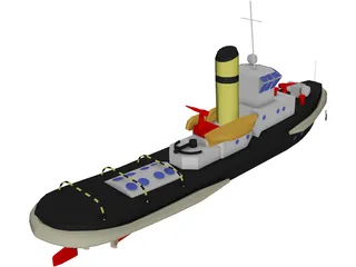 Small Boat 3D Model preview