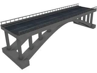 Concrete Bridge 3D Model preview